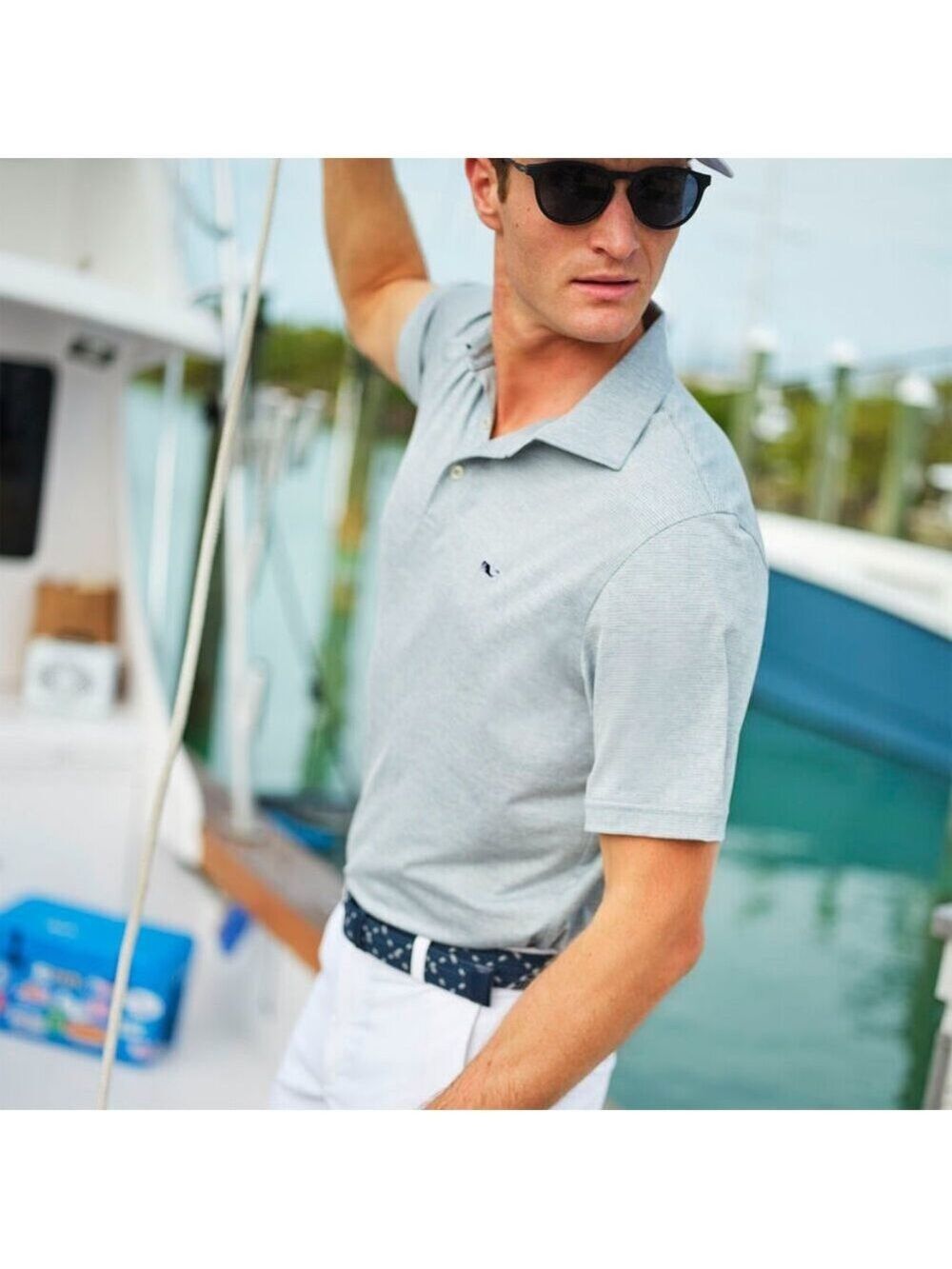 🐋🐋Vineyard Vines Men's Edgartown Pique Polo XL Aqua Haze NWOT